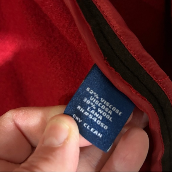 Evan Picone wool blend jacket Size 10 brown w red accents lining military look - Picture 4 of 9